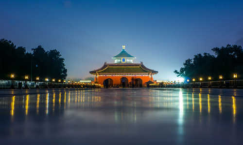 Paisaje nocturno del Templo del Cielo