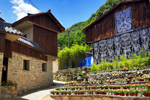 las casas en Pueblo de Piedra