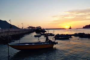 Tai O en la puesta del sol