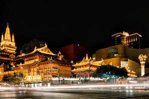 paisaje nocturno del Templo Jing'an