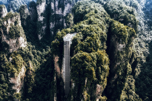 Escalera Bailong de Área Escénica de Yuanjiajie