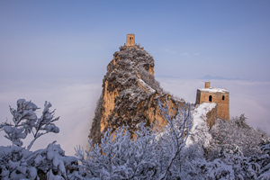 paisaje invernal de la Gran Muralla de Simatai