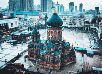 Snowy Scenery,Saint Sophia Cathedral