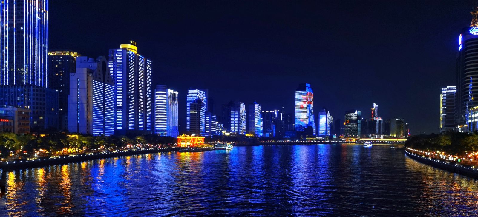 Colorful Night Scene of Pearl River, Pearl River