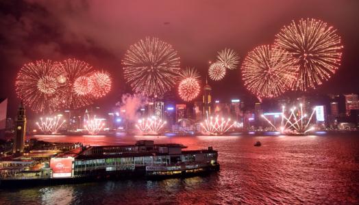 Fireworks Display，Victoria Harbour