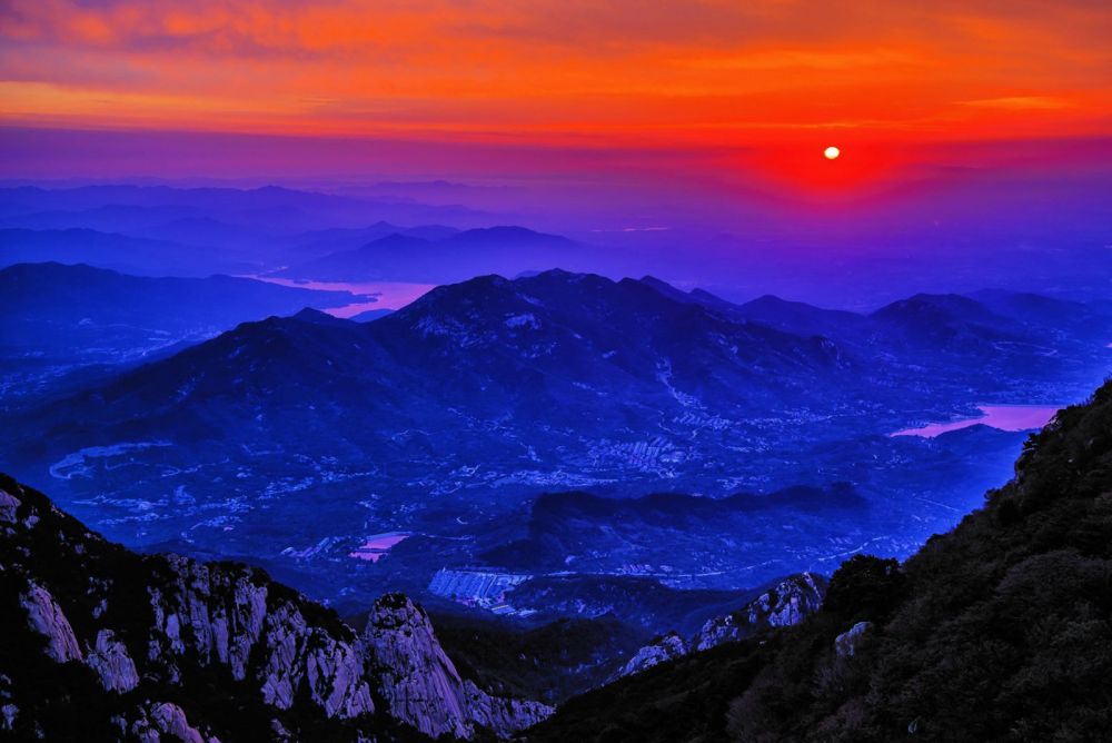 The Beautiful Sunset,Mount Taishan