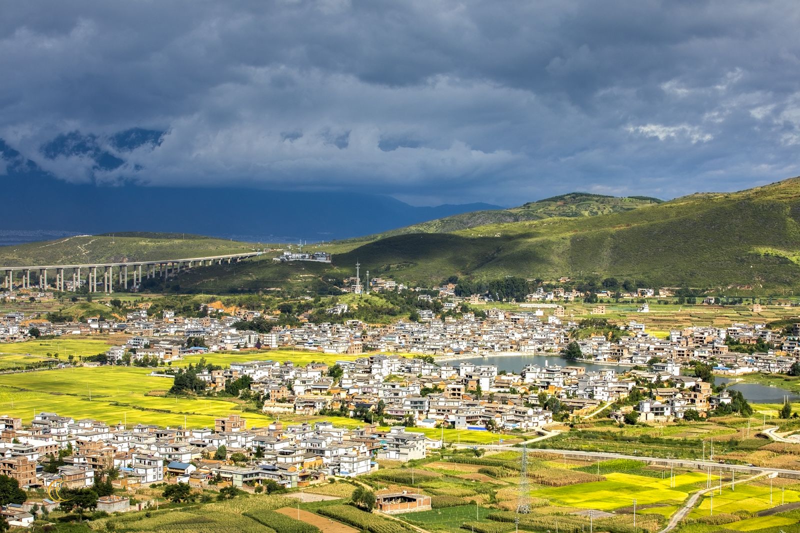 Golden Fall Scenery in Wase Town, Wase Town