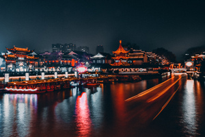 Fiume Qinhuai di notte
